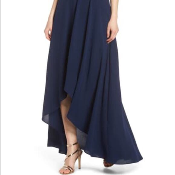 Ali & Jay Navy Cut Out Maxi Evening Dress Size XL NEW formal hight low gown blue - Picture 4 of 8